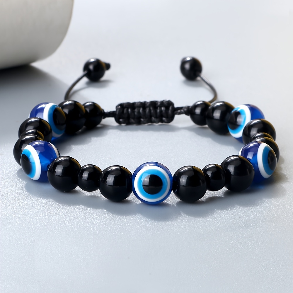 Devil'S Eye Bracelet Natural Stone Adjustable Bangle Vintage Style